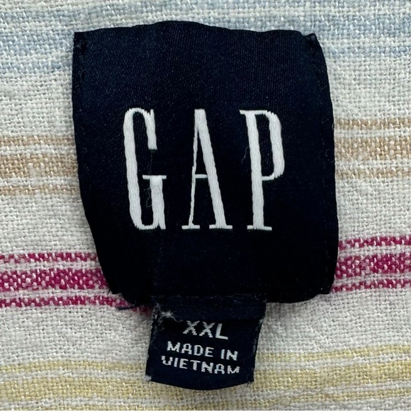 Gap Women’s XXL Linen Blend Striped LS Button Shirt Coastal Fisherman Beachy‎ - Picture 3 of 12